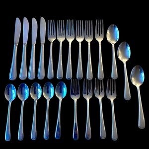 Lagostina Marina Flatware Set in Stainless Steel (22 Pieces)